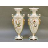 A pair of Royal Crown Derby porcelain vases, circa 1890