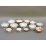 Thirteen 18th century Chinese tea bowls