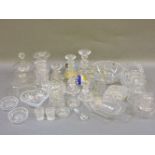 A quantity of glassware, including Finnish glass candlesticks, cut glass bowl, etc