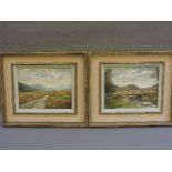 W E Barrington-BrowneDEER PONIES - GLEN BANCHOR;GLEN BANCHORA pair, oil on board, signed, with Tyron