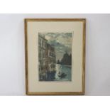 20th century SchoolA GONDOLA IN VENICESigned Rivière (?) l.l., watercolour37 x 25cm