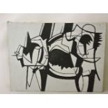 David Carr (1915-1965)MONOCHROME ABSTRACT FORMOil on canvas74 x 94cm, unframed