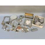 A collection of scrap silver, mounts, frames, handles, etc