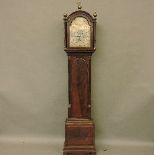 A George III mahogany longcase clock, the arched brass dial with pierced spandrels inscribed H