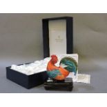 A Halcyon Days porcelain cockerel, limited edition numbered 55/250, boxed