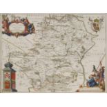 J Blaeu, a map of Hertfordshire, circa 1662, 'Hertfordia Comitatus Vernacule Hertfordshire', pages