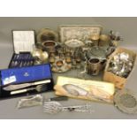 A box of Victorian and later silver plate