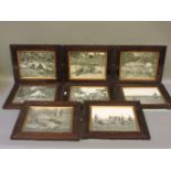 Eight 1920s framed big game hunting photographs, 30 x 35cm overall