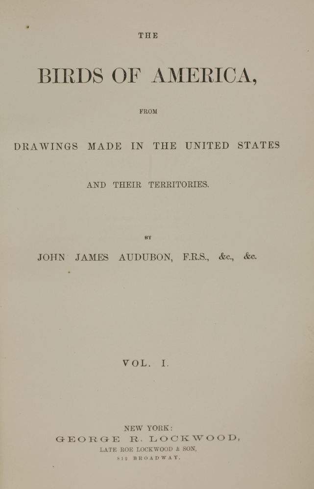 AUDUBON, John James and BACHMAN, John:The Birds of America, from Drawings made in the United - Image 2 of 3