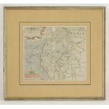 Robert Morden,Cumberland,18th century hand coloured map,36 x 42cm, andWilliam Kip,Cumbria,17th