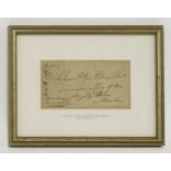 HORATIO NELSON, 1ST VISCOUNT NELSON:1.  A dispatch from Admiral Nelson.   Signed ‘Nelson’ and on the