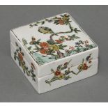 An attractive Box and Cover,Kangxi (1662-1722), enamelled with a parrot on a stem of prunus, the
