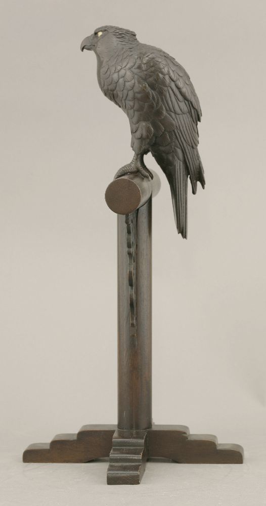A bronze model of an Eagle,late 19th century, naturalistically cast and chased with finely - Image 3 of 4