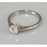 An 18ct white gold single stone diamond ring, with a stated weight of 0.50ct