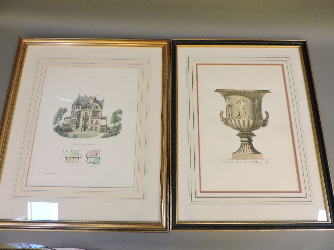 Six architectural prints, reproductions, well mounted and framed - Image 3 of 3