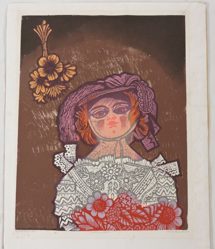 Paul Beck'VICTORIAN DOLL' Linocut, signed, inscribed with title and artist's proof in pencil,