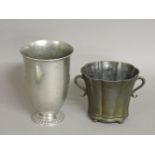 A Just Andersen 'Disko' twin handled cup, circa 1935, together with a pewter vase