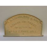 A Victorian cast iron cake mill machine name place, 44cm wide