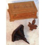 A 20th Century carved cedar wood Box, th