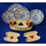 An early 20th Century Royal Doulton Bridge Ashtray set comprising four small ceramic Ashtrays each