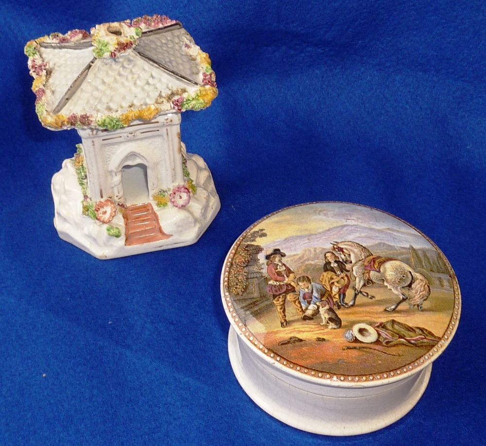 A 19th Century Prattware style Pot Lid a