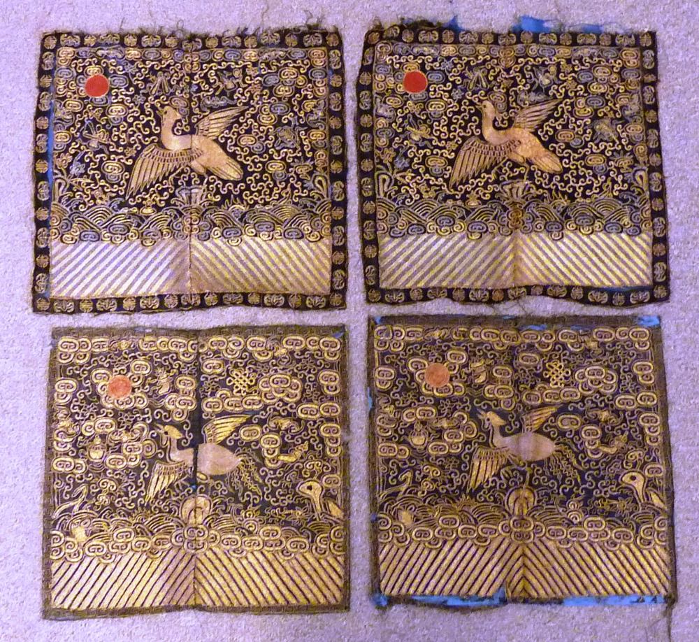 Two pairs of Chinese Mandarin Squares (t