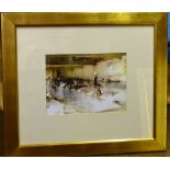A set of eight gilt framed and glazed co