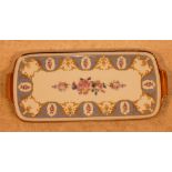 A fine Bavarian porcelain (modern) two handled gilded Sandwich Tray, the central line decoration of