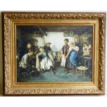 A large gilt framed modern Russian Oil o