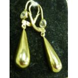 A pair of ladies 18 carat gold tear drop