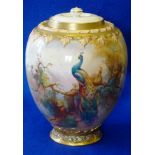 An early 20th Century Royal Worcester porcelain baluster shaped Pot Pourri Vase (minus original