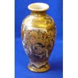 A good signed 19th Century Japanese Satsuma Vase with the "many faces" design