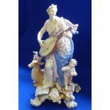 A 19th Century Meissen porcelain Figure emblematic of Hearing (from a set of the Senses), 28.