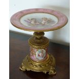 A 19th Century French style ormolu mounted and porcelain Tazza,