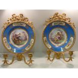 A pair of 19th Century Sevres porcelain gilt metal mounted fine porcelain Bowls,