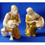 A pair of late 19th Century Royal Worcester blush porcelain Figures each individual male and female