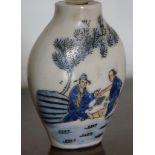 A late 19th/early 20th Century Chinese ovoid shaped porcelain Snuff Bottle (no lid),