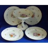 A fine late 19th/early 20th Century Meissen part Dessert Service comprising large circular pedestal