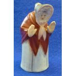 A Royal Worcester porcelain Candle Snuffer "Granny Snow", puce mark,