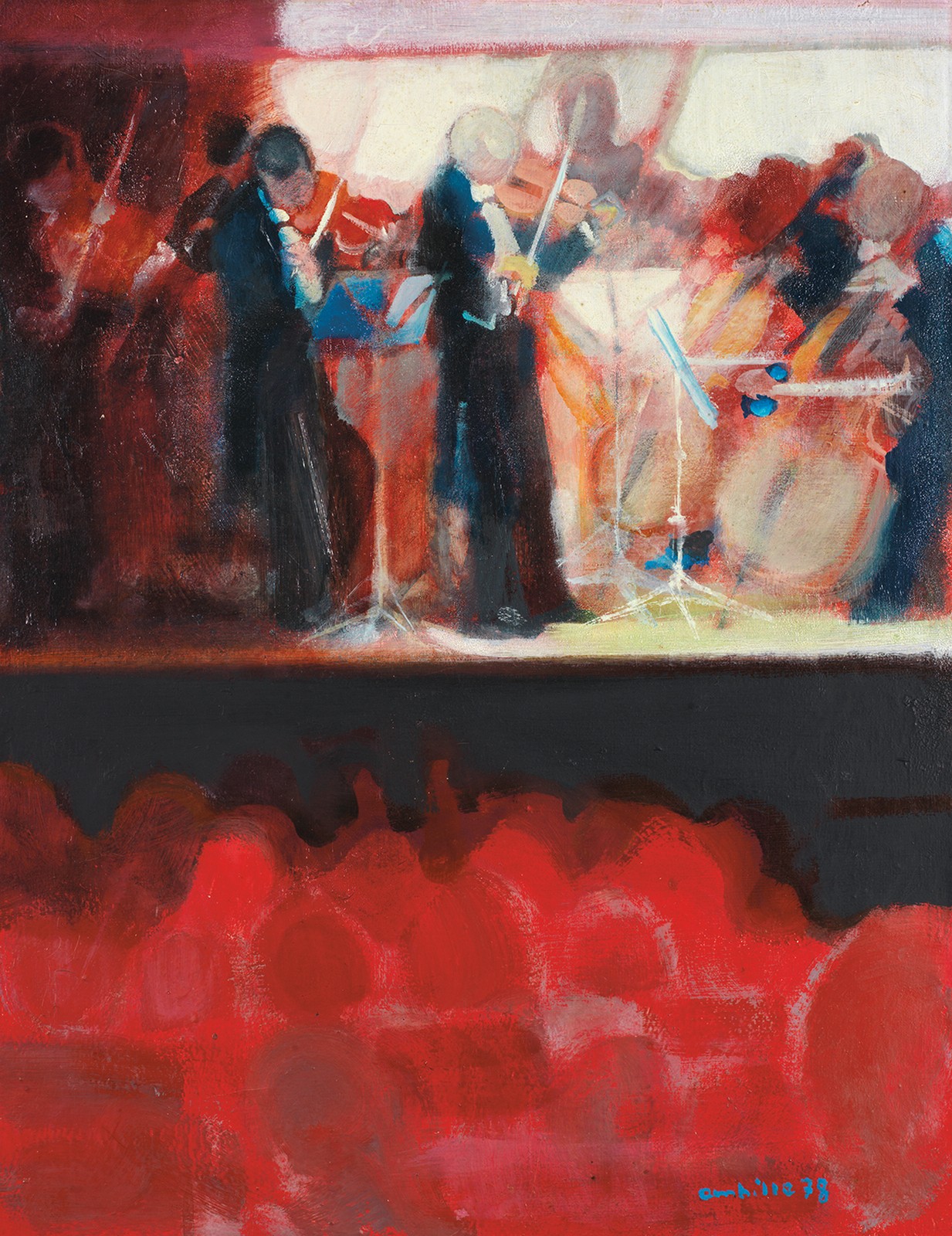 Paul Ambille (1930) Au concert Huile sur toile Signée en bas à droite Oil on canvas Signed lower