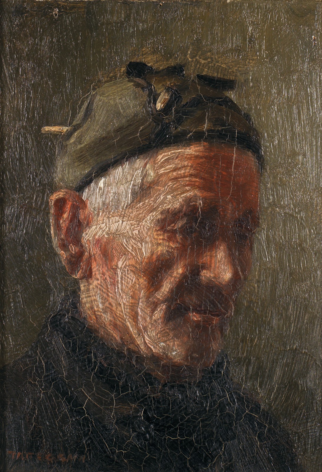 Francis Tattegrain (1852-1915) Portrait de pêcheur Huile sur panneau Signée en bas à gauche Oil on