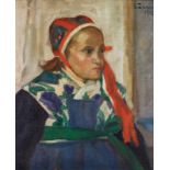 Carlo Cristoflo-Zanon (1889-1970) Petite Bretonne, 1913 Huile sur toile Signée et datée en haut à