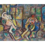 David Messer (1912) Nus féminins, 1957 Huile sur toile Signée en bas à droite Contresignée et