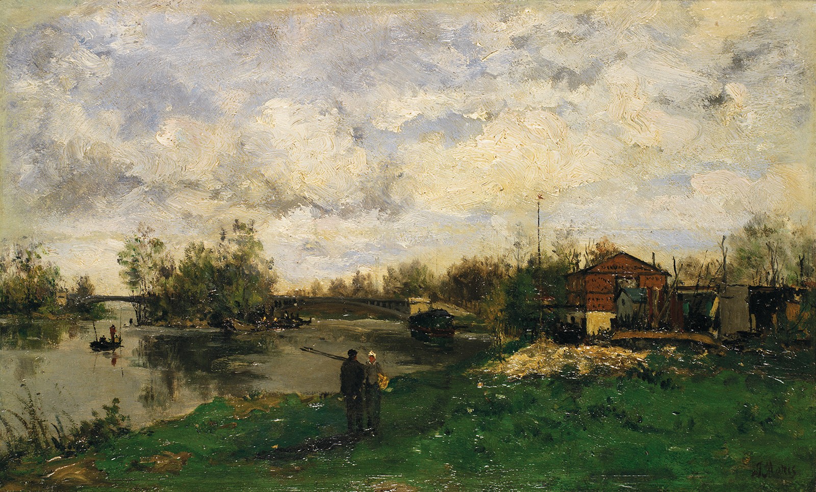 Jacob Henricus Maris (1837-1899) Paysage Huile sur panneau Signée en bas à droite Oil on panel