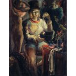 Rodolphe Caillaux (1904-1990) Femme clown, 1942 Huile sur toile Signée en bas à droite Oil on canvas