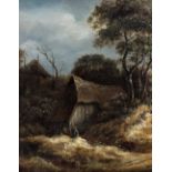 Attribué à Roelof Van VRIES (1630/1631-après 1680) Chaumière dans un paysage Panneau de chêne, une