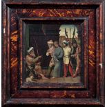 École de PROVENCE vers 1515 La présentation du Christ à Caïphe Panneau de chêne, parqueté Oak panel,