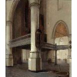 Hendrick Cornelisz van VLIET (Délit 1611/1612-1675) Intérieur de la Oude Kerk à Delft Panneau de