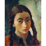 Vera Rockline (1896-1934) Portrait de jeune filleHuile sur cartonSignée en bas à droiteOil on