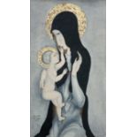 * Tsuguharu Foujita (1886-1968) La Vierge, 1951Aquarelle, or et encre sur papierSignée, située et